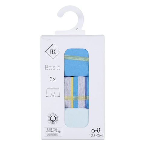 TEX Basic Fancy Boxers 6-8 Years (128cm) 3 Pieces