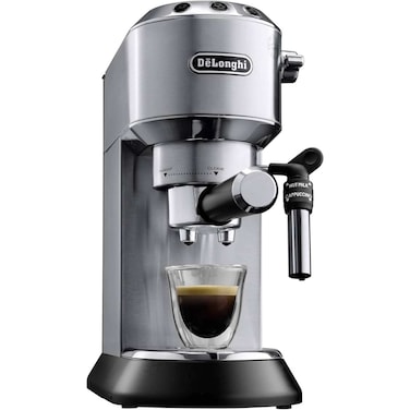 De&#39;Longhi Dedica Pump Espresso Manual Coffee Machine - 1350 Watts, Cappuccino, Latte Macchiato With Milk Frother, Thermo Block Heating System For Accurate Temperature, Easy To Clean, EC685.M (Metal)