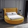 In House Lotus Velvet Bed Frame - Queen - 200x160 cm - Gold