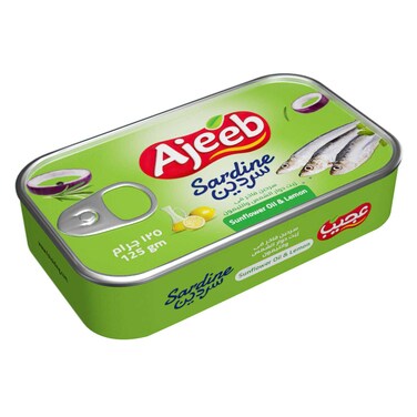 Ajeeb Sardine in Sunflower Oil with Lemon 125g