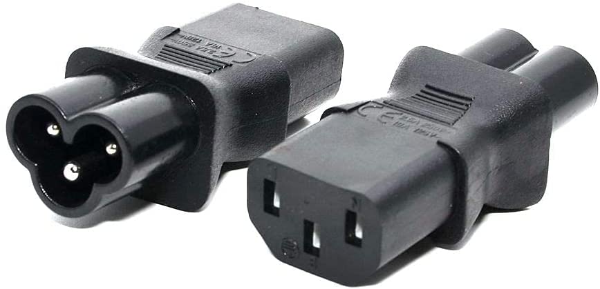 دي كيرف dkurveTM️ Iec 320 C13 To C6 Ac Power Adapter Iec 3pole Female To Mickey Mouse 3pole Male A c13