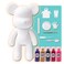DIY CREATE YOUR OWN UNIQUE ACRYLIC FLUID POURING PAINT MONEY SAVING BEAR (13 inch - 33 cm) COMPLETE SET, Colors: Dark-Purple, Gold, Black, Rose-Red, Fluorescent-Pink, Fun Creative Gift