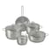 Avci Home Maker Astre Stainless Steel Cookware Set Silver 9 PCS