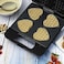 Geepas Heart Waffle Maker, 4 Slice Capacity, GWM36543 Non Stick Cooking Plate Cool Touch Handle &amp; Skid Resistance Feet Overheat Protection Power &amp; Ready Indication Lights, Black