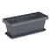 Cosmoplast Cedargrain Rectangular Planter With Tray Grey 18inch