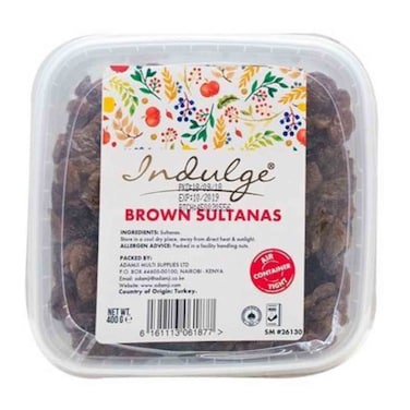 Indulge Brown Sultanas 400g