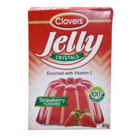 Clovers Jelly Crystal Strawberry Dessert Mix 85g