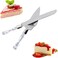 Generic Cake Knife &amp; Serving Set - Stainless Steel Cake And Pie Server Knife And Spatula (Set Of 2) Cake Cutting Set For Birthday Wedding Engagement Anniversary Xmas Unique Gift