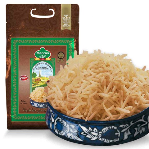 Mehran Rice Noon Mehran Long Grain Super Sella Basmati Rice 5kg price in UAE | Carrefour ...