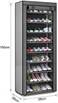10 Tiers Shoe Rack Cabinet Storage 27 Pairs grey Portable Dustproof for Hallway Bedroom Living Room