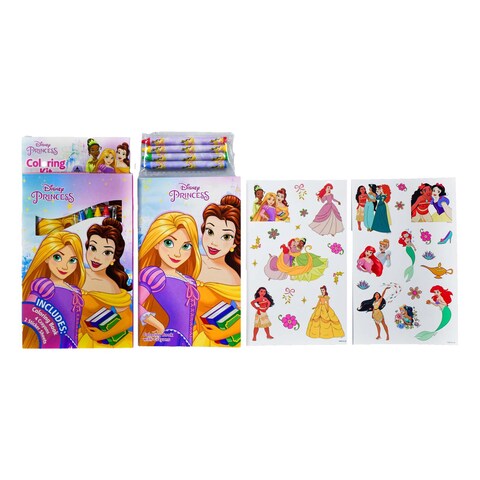 Disney Princess Colouring Kit with Colouring Book, 4 Crayons and 2 Sticker Sheets