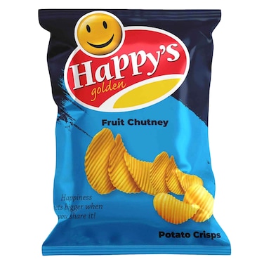Happys Golden Fruit Chutney Potato Crisps 125G