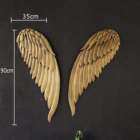 LINGWEI Small Angel Wings Iron Wall Decor Metal Wings Wall Ornament Rustic Style Glowing Wings Decor Hanging Industrial Wind Wall Decor Crafts