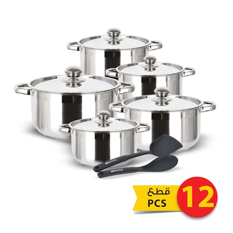 Royalford Stainless Steel Cooking Set 12 Pieces Silver