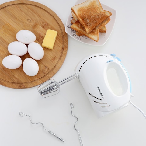 Olsenmark OMHM2348 Hand Mixer- 150W Powerful Motor- 7 Speeds- 2 Beaters and 2 Hooks - Mix, Stir, Blender, Whip - ABS Material - Lightweight