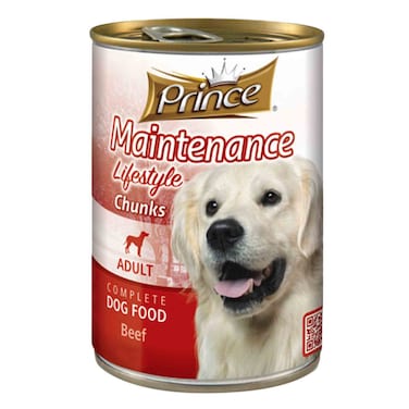 Prince Beef Chunks Complete Adult Dog Food 405g