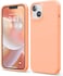 elago Liquid Silicone for iPhone 14 case cover Full Body Protection, Shockproof, Slim, Anti-Scratch Soft Microfiber Lining - Salmon