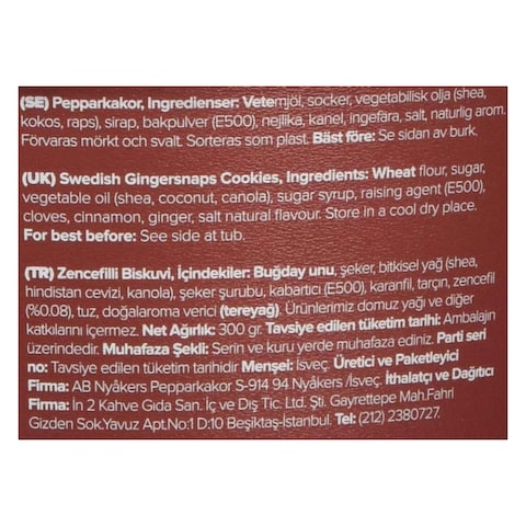 Nyakers Swedish Gingersnaps Gingerbread Cookies 300g