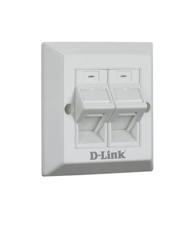D-LINK Dual Angular Faceplate with Shutter &amp; ID Plate 86*86 mm