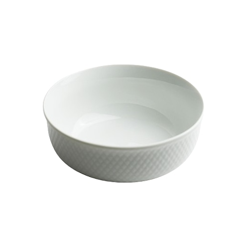 PORCELAIN EMBOSSED BOWL 15CM WHITE