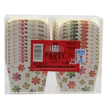 LETS PARTY SQUARE BAKING CUPS 25S