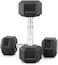 Sky Land Rubber Coated Hex Dumbbell Set With Chrome Metal Handle For Strength Training2.5 Kgs X 2Pcsem92602.5, Black