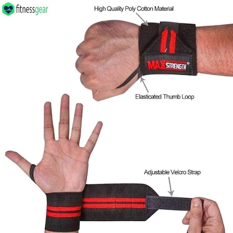 Max Strength Adjustable Sports Wrist Wraps Hand Support Band, Compression Wrist Brace Straps Effective For Carpal Tunnel, Weight Lifting, Boxing, Gymnastics, Typing And Wrist Guard