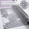 Non-Slip Bath Mat, Soft TPE Shower Mat with Suction Cups and Drain Holes, Bathroom Anti-Slip Mat for Shower, Bathtub (120 * 80cm, White)