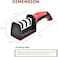 Fitto Knife and Scissor Sharpeners, 3 Stage, 3-in-1, Non-Slip Grip, For Knives, Red