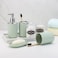 Bathroom Accessories Set of 8 Pieces Bathroom Accessory Set Soap Dispenser Toothbrush Holder Tooth Mug Soap Dish Toilet Brush Rubbish for Bathroom Home Decor (Green)