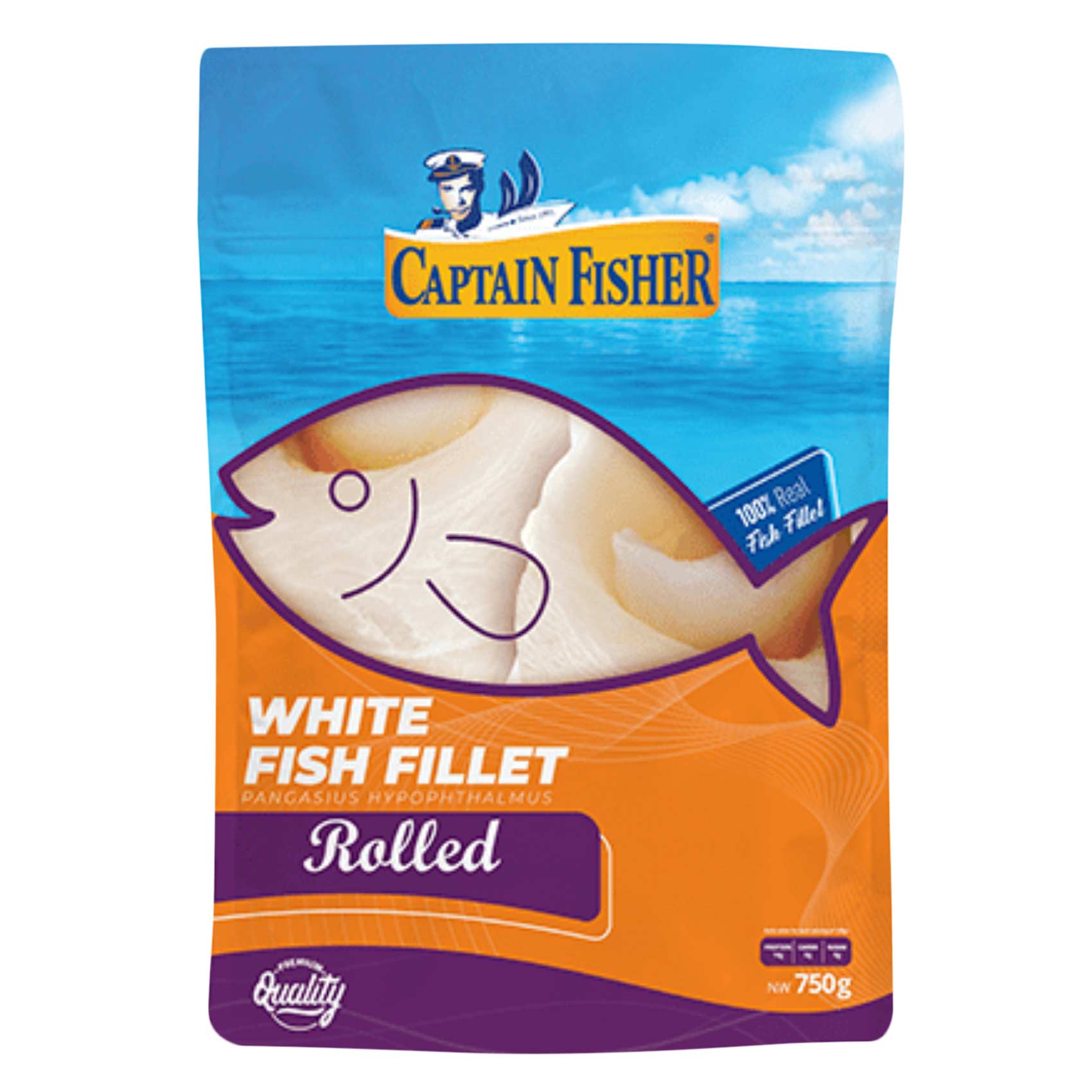 Captain Fisher Rolled White Fish Fillet 750g