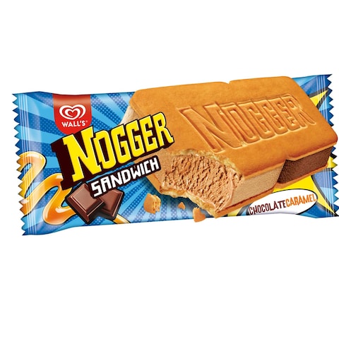Algida Nogger Chocolate Caramel Sandwich Ice Cream 145ml