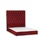 In House Madrid Velvet Bed Frame - Single - 200x120 cm - Burgundy