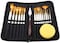 Doreen 17Pcs Artist Paint Brush Set with Carrying Black Case Paint Knife Sponge for Watercolor Brush Oil Acrylic Drawing Painting（GC1747A）