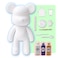 DIY CREATE YOUR OWN UNIQUE ACRYLIC FLUID POURING PAINT BEAR (9 inch - 23 cm) COMPLETE SET, colors: White, Dark-Purple, Gold. Arts and Crafts, Customize Handmade Creative Birthday Gift