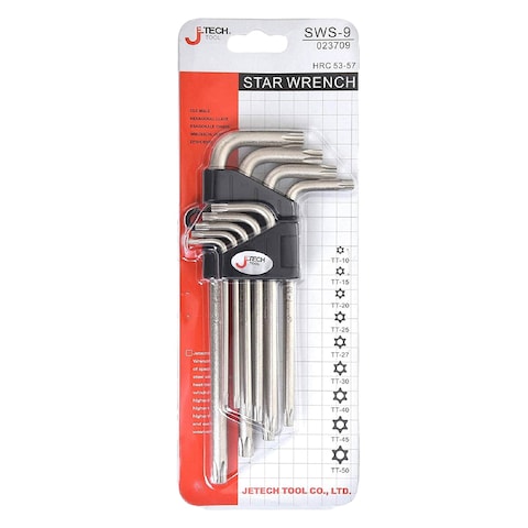 Je Tech SWS-9 Tamper Proof Torque L-Key Set 8 Pieces
