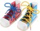 Toyvian Wooden Lacing Shoe Toy Learn To Tie Shoelaces Shoes Tying Teaching Kit For Kids, Pack Of 2