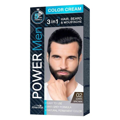 Joanna Hair Color Cream Power Men 3 In 1 02 Dark Brown