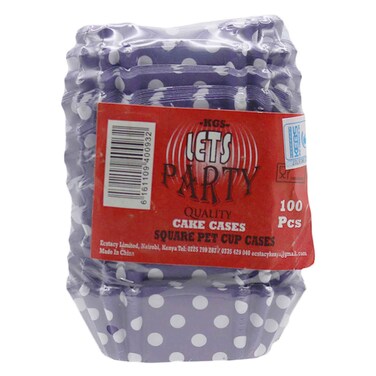 LETS PARTY SQUARE PET CUPCASES 100S