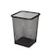 Lavish High Quality Office Square Metal Mesh Waste Dust Trash Bin Basket Can-Large Black And Silver Each 1 Unit