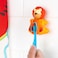 Flipper Hygienic Kids Toothbrush Holder With Suction Cups, One Touch Open &amp; Close, includes Soft Bristle Toothbrush, Made In Malaysia, Fun Animal Lion, 3Y+