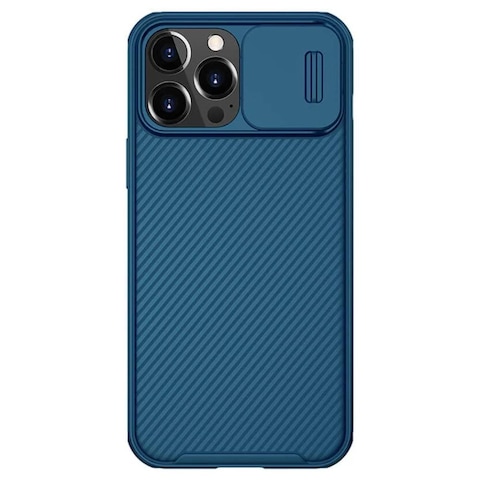 Apple Iphone 12 Pro Max Blue CamSheild Case Cover With Slide Camera Protection