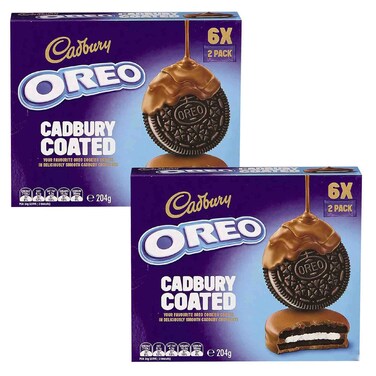 Cadbury Oreo Coated Triple Chocolate Cookies 204g Pack of 2
