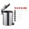 Winsor Stainless Steel Pedal Dustbin With Removable Inner Bucket, Trash Can Round Shape Dustbin For Bathroom, Home, Kitchen, Washrooms, Room And Office (8.0 ltr)