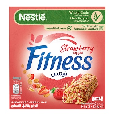 Nestle Fitness Strawberry Breakfast Cereal Bar - 23.5 gram - 6 Pieces
