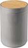 Grey Waste Bin With Bamboo Lid