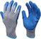 Heavy Duty Rubber Latex Double Coated Work Gloves with Grip - Ideal for Construction, Gardening, and More - Blue (1-Pair)