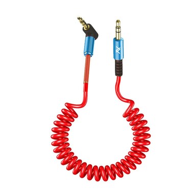 L&#39;avvento MP327 AUX Coiled Audio Cable - Red