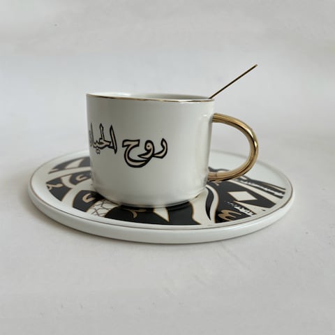 Luxury Restaurant Set Ceramic Cup &amp; Saucer With Spoon