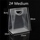 Red Dot Gift 10-Pack Pvc Transparent &amp; White Border Handbag For Baking Packaging, Shopping Gift Plastic Bag (10, 2# Medium (H30*23 * 15cm))